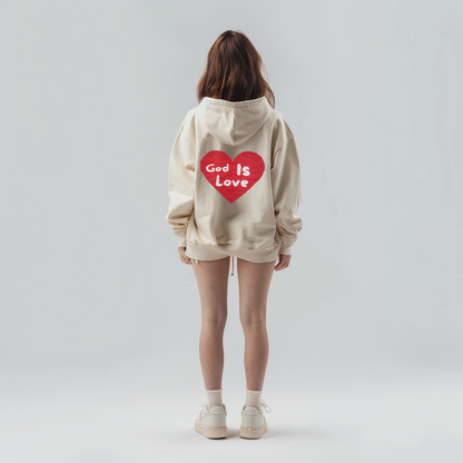 God is Love zipped hoodie